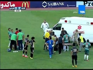 الاتحاد VS الانتاج الحربي - اصابة خطيرة في الدقيقة الرابعة وتدخل سيارة الاسعاف الى ارض الملعب