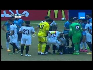 ستاد TEN - إصابة شديدة لأحمد عيد عبد الملك ونزيف للدماء يؤدي إلى تبديله فى منتصف المباراة
