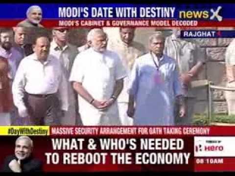 Narendra Modi pays Homage to Gandhi at Rajghat