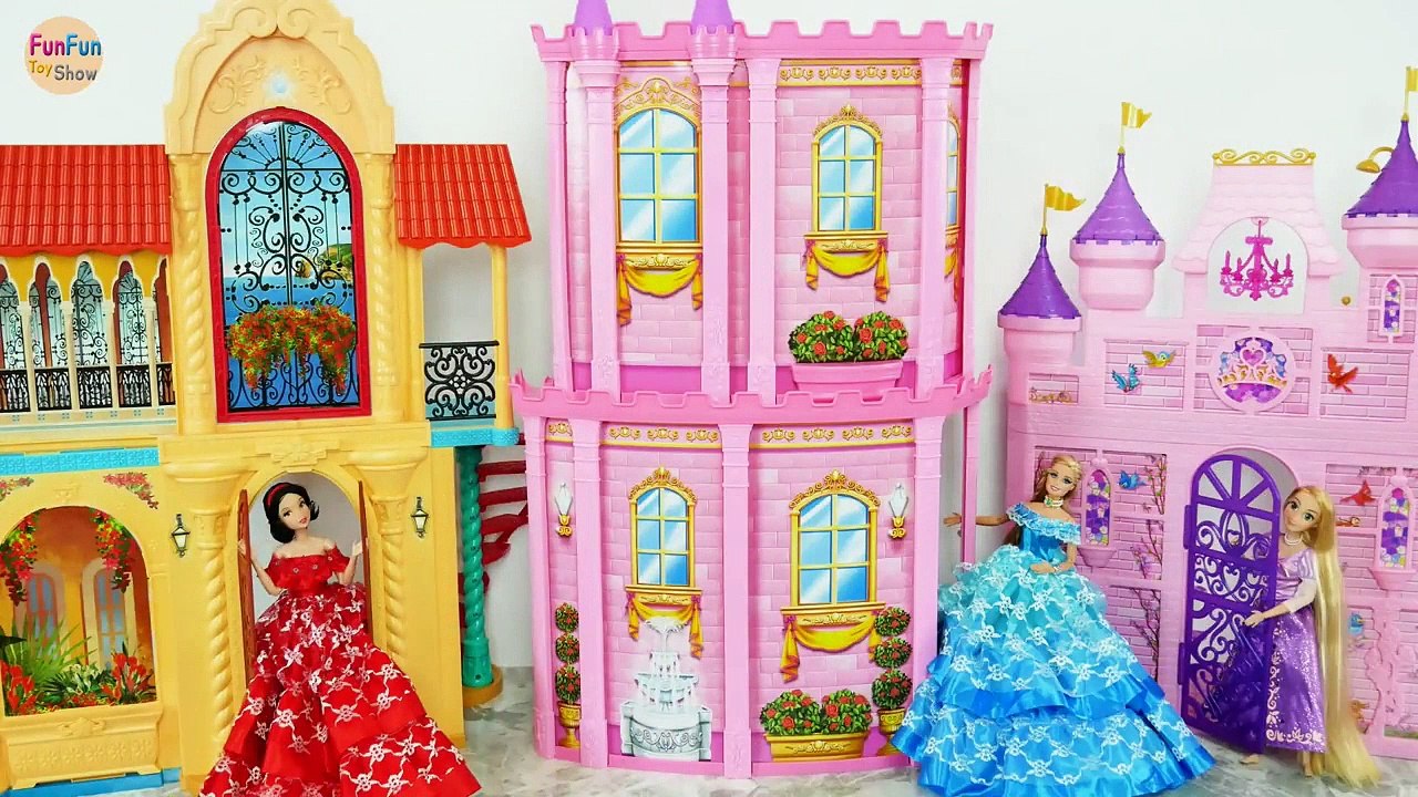 Barbie Princess doll Pink Castle Unboxing Morning with Rapunzel putri Barbie Kastil Princesa Castelo | Karla D.