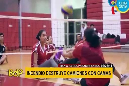 Los Olivos: se queman camiones con camas para atletas de los Panamericanos