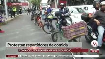 Ciclistas protestan en CdMx tras muerte de repartidora