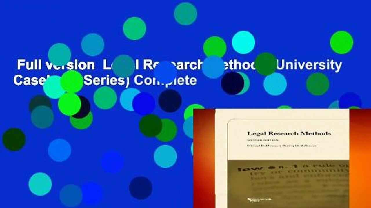 Full version  Legal Research Methods (University Casebook Series) Complete