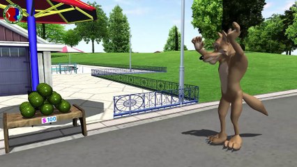 kid & Funny Monkey is looking for stolen watermelons ## ll wolf stolen watermelons short film for childrens