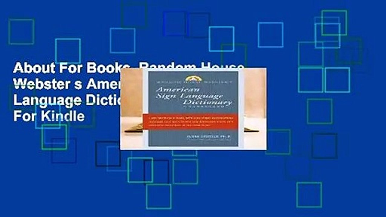 About For Books  Random House Webster s American Sign Language Dictionary  For Kindle