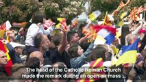 Pope Francis holds open-air mass in Skopje