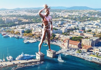 Así sería el Coloso de Rodas si no se hubiera destruido