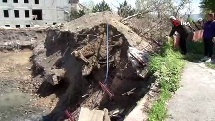 Gürültüye koştular, binanın yarısını yerinde bulamadılar...Göçük alanı havadan görüntülendi