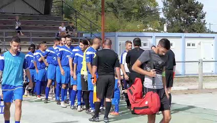 L'école de foot pour le coup d'envoi du match SJ Macau-Le Taillan AS Coupe Nou. Aquitaine