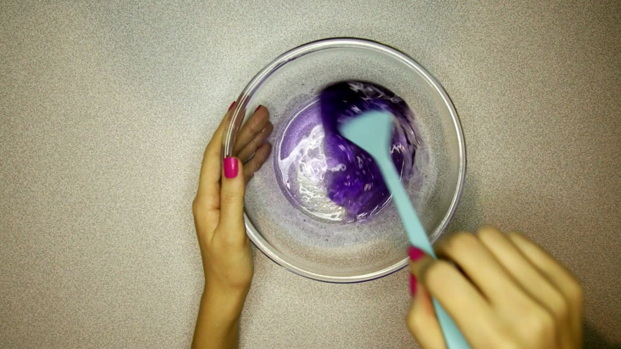 En esnek mor slime yapıyoruz - DIY - ASMR #025
