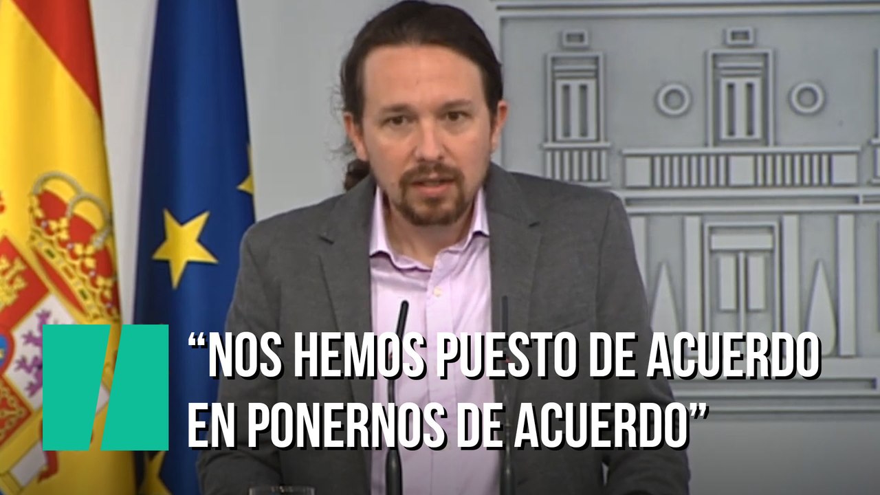 Pablo Iglesias:  "Nos hemos puesto de acuerdo en ponernos de acuerdo"