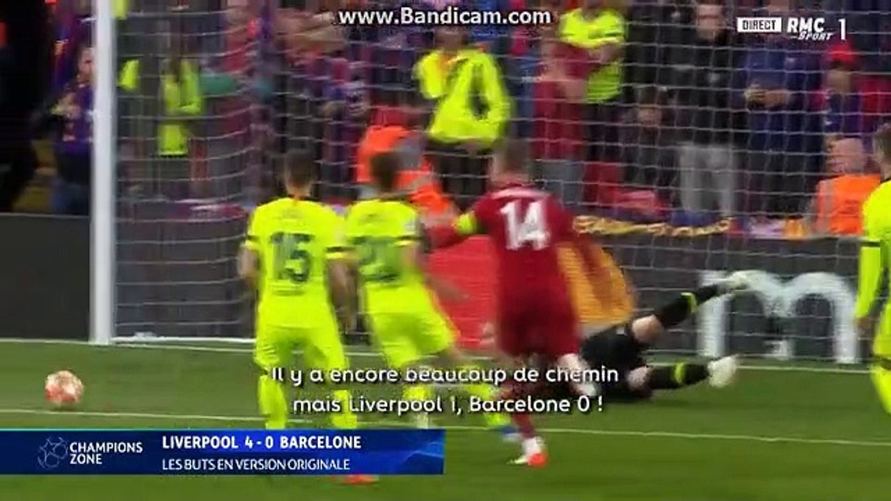 Les 4 buts de Liverpool - Barça en version originale !