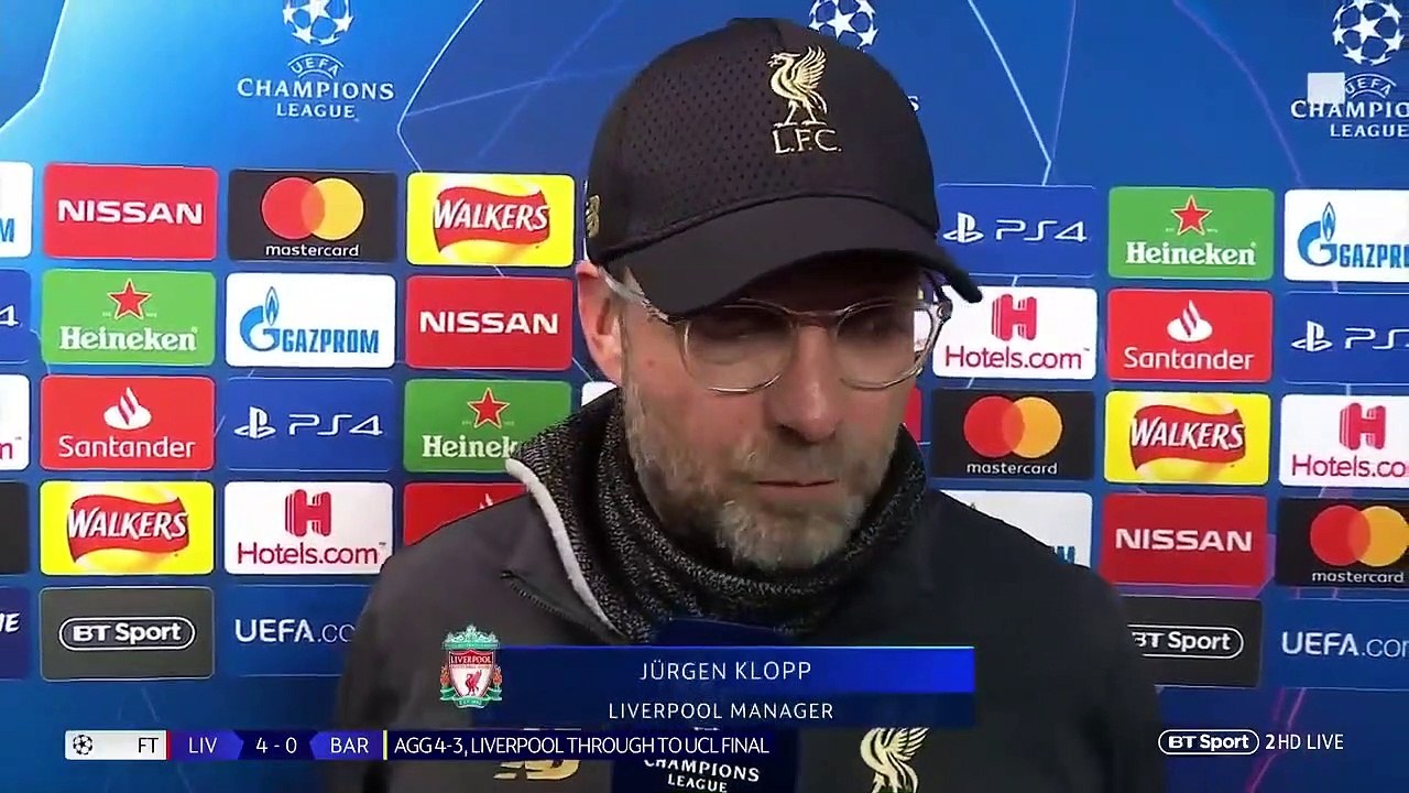 Jurgen Klopp Post Match Interview liverpool vs Barcelona 7th May 2019