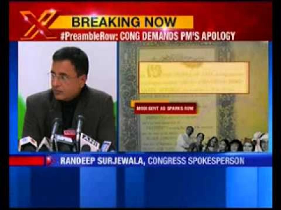 Congress spokesman Randeep Surjewala addresses press conference