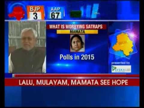 Nitish Kumar congratulates Arvind Kejriwal on AAP's Win