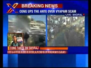 Congress youth workers protest in Bhopal