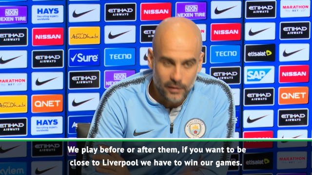 No advantage playing before Liverpool - Guardiola