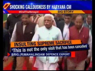 Haryana CM no show at Martyr's home