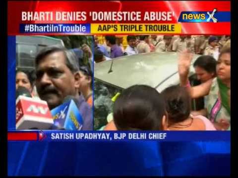 BJP protests against Somnath Bharti over wife's domestic violence charge