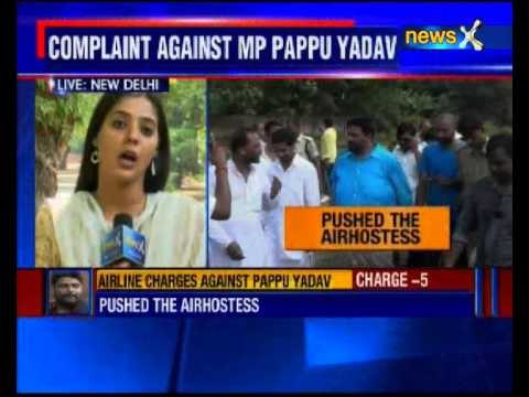 Expelled RJD MP Pappu Yadav misbehaves with airhostess onboard Jet Airways flight