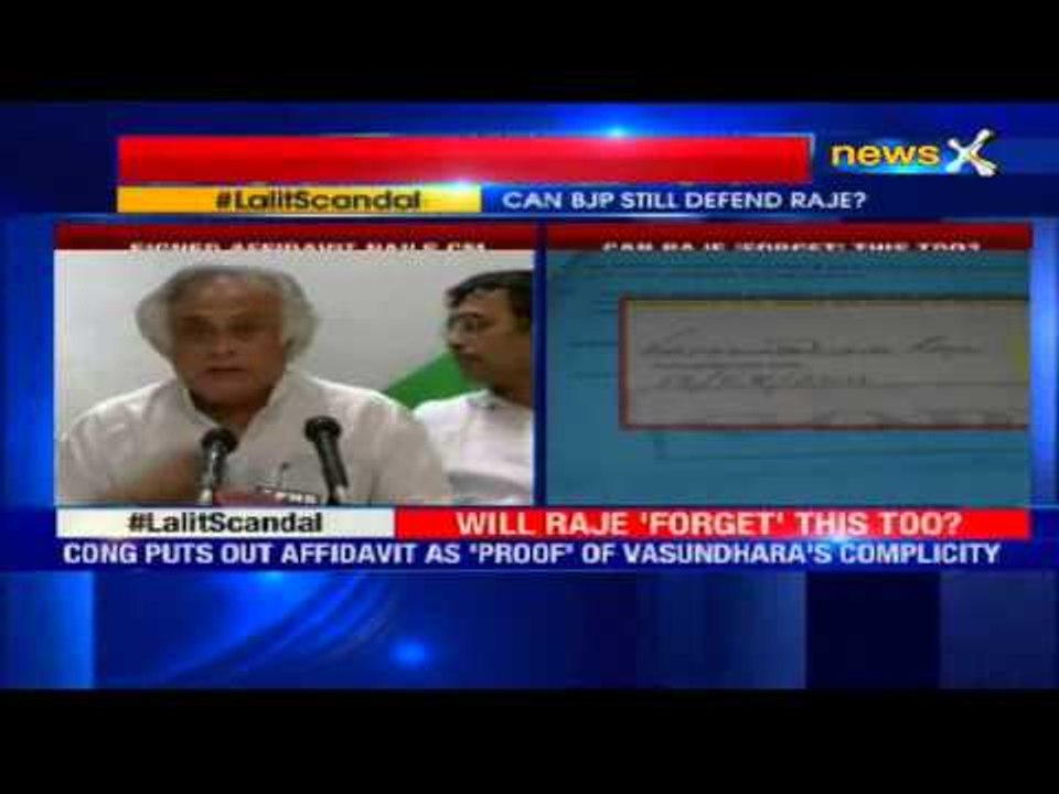 Signed document proves Raje favoured Lalit Modi, she must resign: Jairam Ramesh