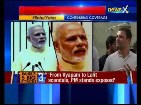 Rahul Gandhi holds 'padyatra' in Rajasthan, attacks PM over corruption and land bill