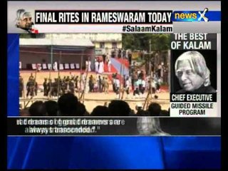 The mortal remains of former President A P J Abdul Kalam was taken to family mosque