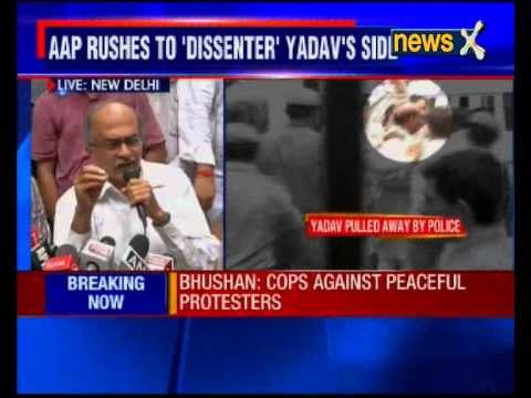 Swaraj Abhiyan leader Prashant Bhushan addresses press conference