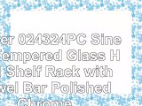 Ginger 024324PC Sine 24 Tempered Glass Hotel Shelf Rack with Towel Bar Polished Chrome