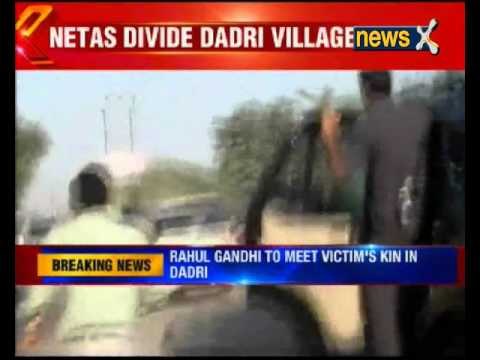 Dadri beef murder : Rahul Gandhi visits Bisara, meets Akhlaq’s family