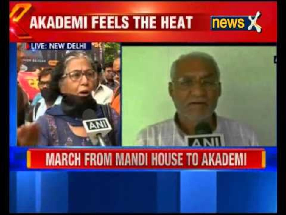 Sahitya Akademi's emergency meet underway in Delhi, writers hold silent protest