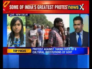 Protest against taking over of 9 Cultural Institutions by government