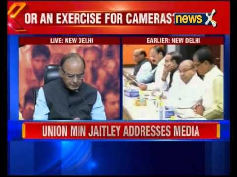 Finance Minister Arun Jaitley addresses Media
