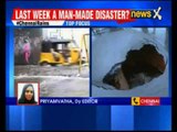 Chennai Rains: Battered with rains, Chennai road cave in