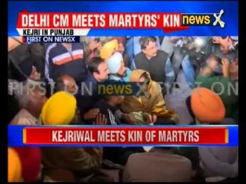 Delhi chief minister Arvind Kejriwal meets martyrs kin in Punjab