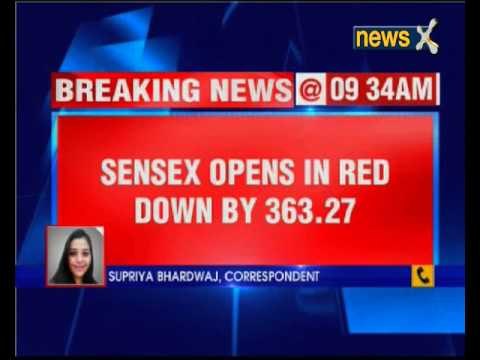 Sensex opens in red down by 363.27