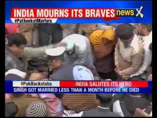 Pathankot Terrorist Attack: Mortal remains of Martyr Garud Commando Gursevak Singh arrives in Ambala