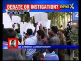 Delhi University students protest against Subramanian Swamy's seminar on building Ram temple