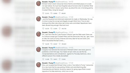 트럼프, 의혹 증언한 코언 비난...한꺼번에 5개 트윗 올려 / YTN