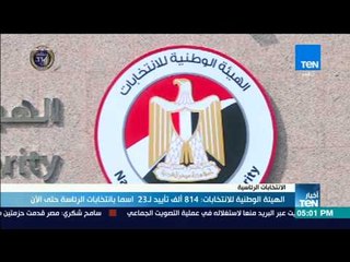 موجز TeN - الهيئة الوطنية للانتخابات: 814 ألف تأييد لـ 23 اسما بانتخابات الرئاسة حتى الآن
