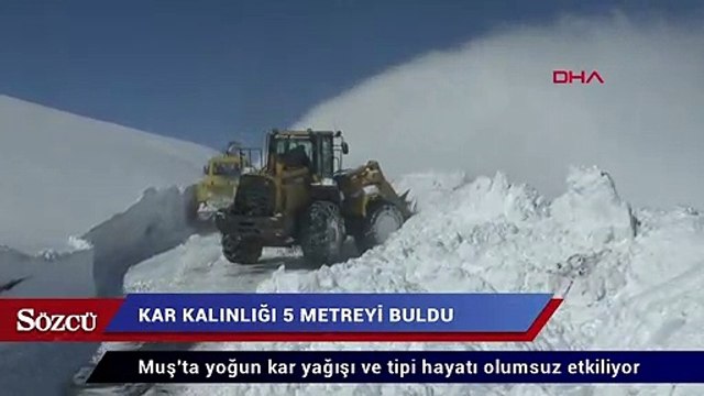 Muş’ta kar kalınlığı 5 metreyi buldu