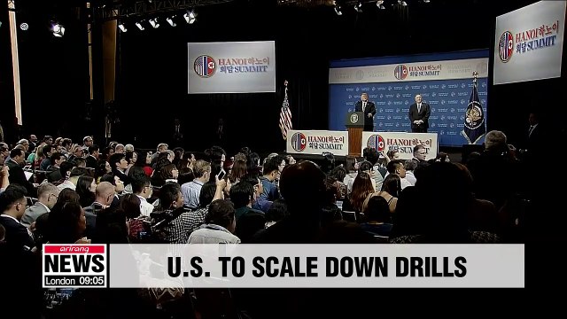 U.S. to scale down annual military drills with S. Korea : Reuters, NBC