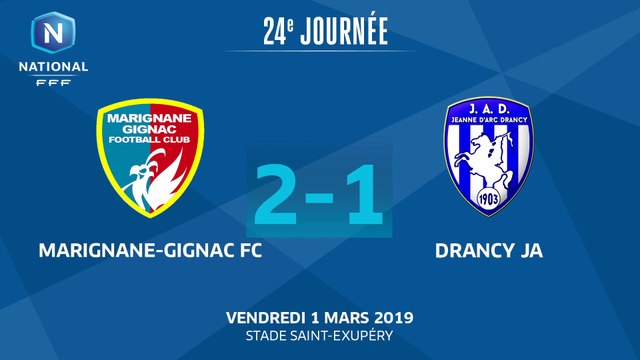 J24 : Marignane-Gignac FC - JA Drancy (2-1), le résume