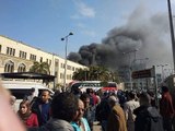 اللقطات الأولى من حادث قطار محطة مصر بالقاهرة
