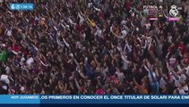 Recibimiento de la afición madridista a los jugadores del Real Madrid antes del Clásico