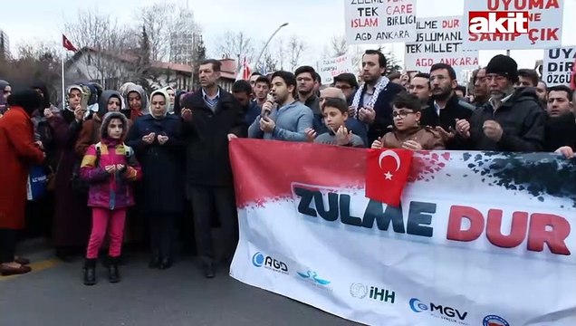 Mısır Büyükelçiliği'nde 'idam' protestosu: Müslüman uyuma kardeşine sahip çık!