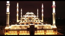 İstanbul- Işıklandırma Testleri Yapılan Çamlıca Camii Böyle Görüntülendi