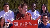 La líder socialista presenta el voto al PSOE como única alternativa
