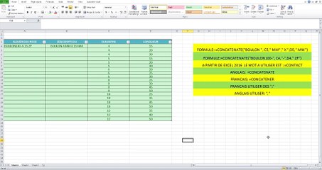 LCM - EXCEL / WORD FRANCAIS – "CONCATENER" FUSIONNER LES DONNÉES DE PLUSIEURS CELLULES  (CONCATENATE)