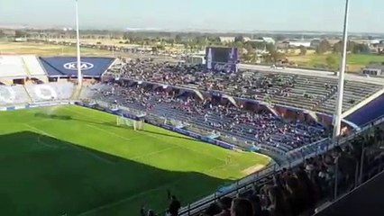 El himno del Recreativo antes del partido contra El Ejido
